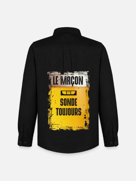Le Maçon Sonde Toujours - Men's Oxford Shirt by Stanley/Stella - black