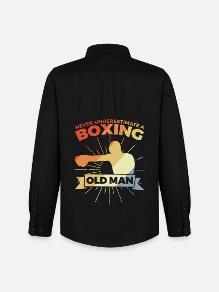 Never underestimate an old boxer - Men's Oxford Shirt by Stanley/Stella - black