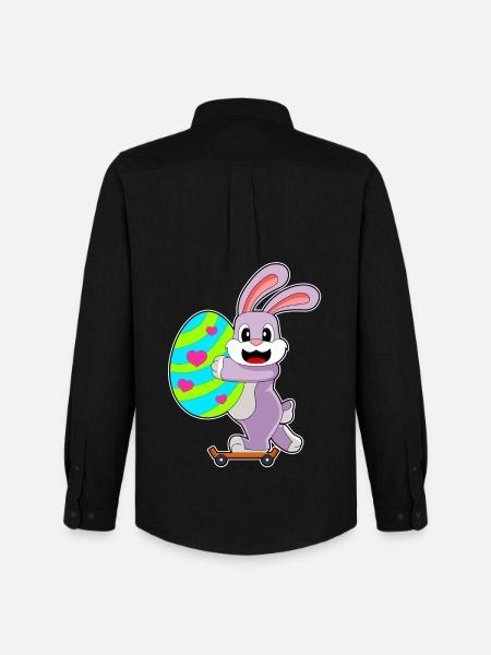 Bunny Easter Skateboard - Men's Oxford Shirt by Stanley/Stella - black