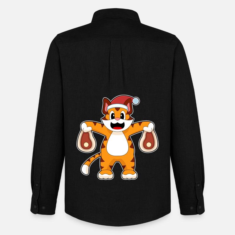 Tiger Weihnachten Fleisch - Männer Oxford Hemd von Stanley/Stella - Schwarz