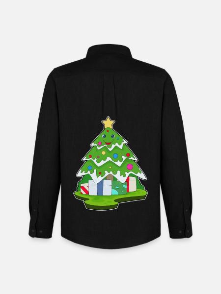 Christmas Tree Christmas Packages - Men's Oxford Shirt by Stanley/Stella - black