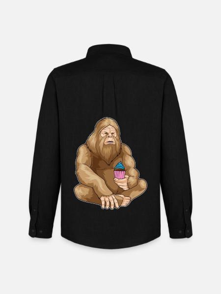 Bigfoot Halloween Cupcake - Men's Oxford Shirt by Stanley/Stella - black