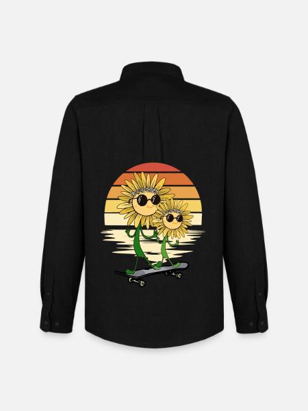 Summer Sunflower Skater Sunflower - Men's Oxford Shirt by Stanley/Stella - black
