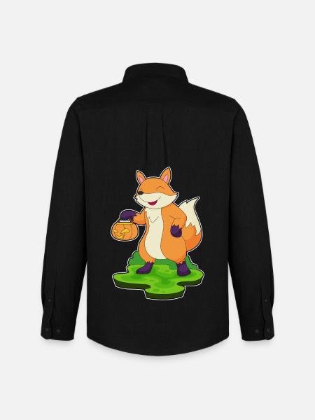 Fuchs Halloween Kürbis - Männer Oxford Hemd von Stanley/Stella - Schwarz