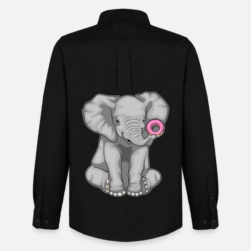 Elefant Donut - Männer Oxford Hemd von Stanley/Stella - Schwarz