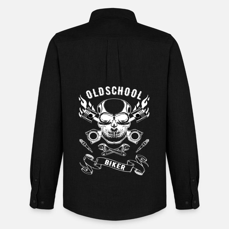 Oldschool Biker - Männer Oxford Hemd von Stanley/Stella - Schwarz