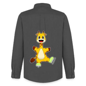 Giraffe Eislaufen Schlittschuhe - Männer Oxford Hemd von Stanley/Stella - Anthrazit - Hinten - AI Model Male 185 dark (185cm)