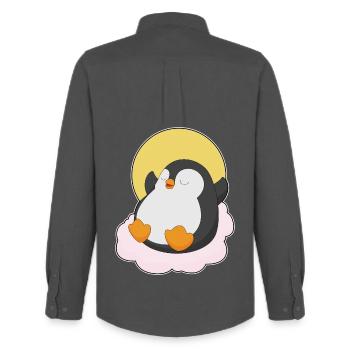 Penguin Clouds - Men's Oxford Shirt by Stanley/Stella - anthracite - Back - AI Model Male 185 dark (185cm)