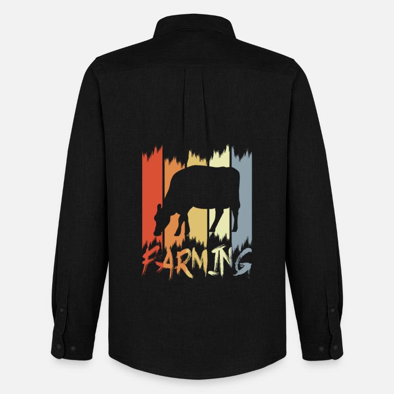 Milchbauer - Männer Oxford Hemd von Stanley/Stella - Schwarz