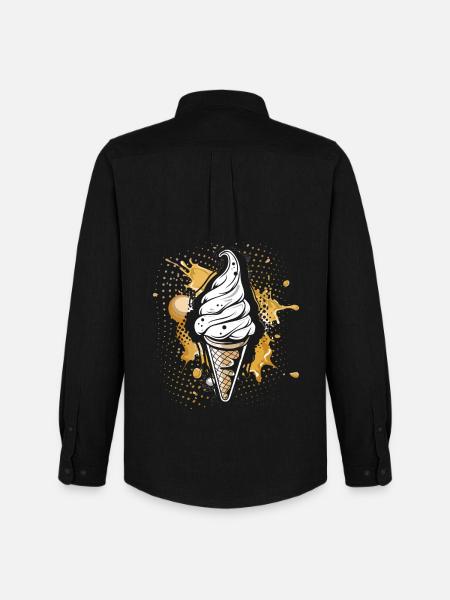 Eiswaffel Farbklecks - Männer Oxford Hemd von Stanley/Stella - Schwarz