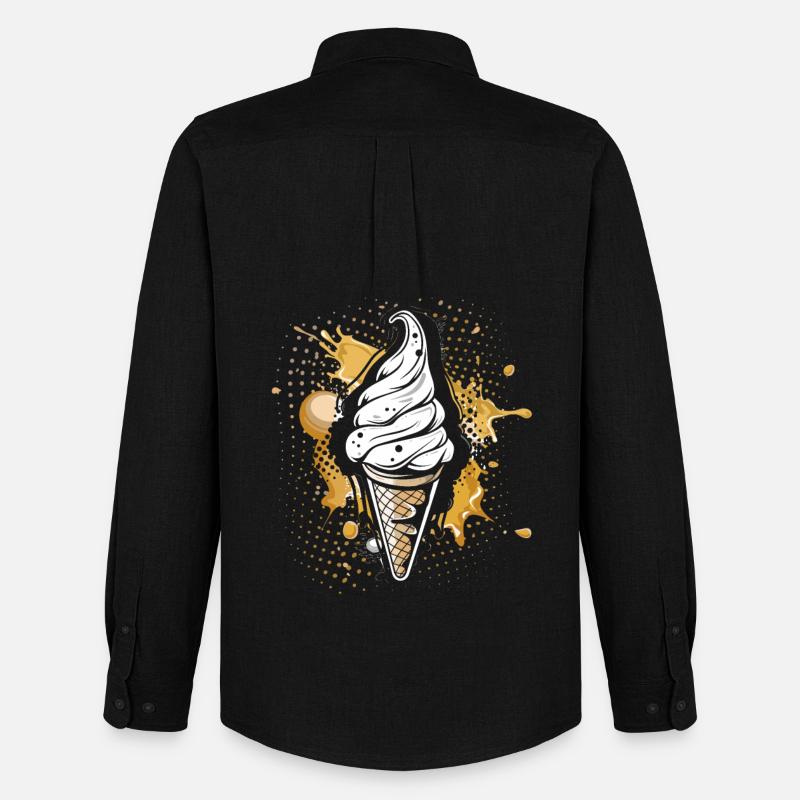 Eiswaffel Farbklecks - Männer Oxford Hemd von Stanley/Stella - Schwarz