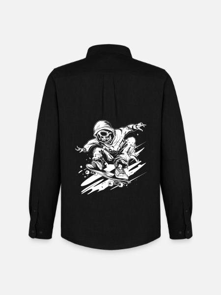 Skateboarding Cartoon Style - Men's Oxford Shirt by Stanley/Stella - black