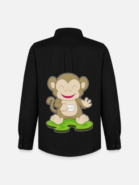 Monkey Letter - Men's Oxford Shirt by Stanley/Stella - black