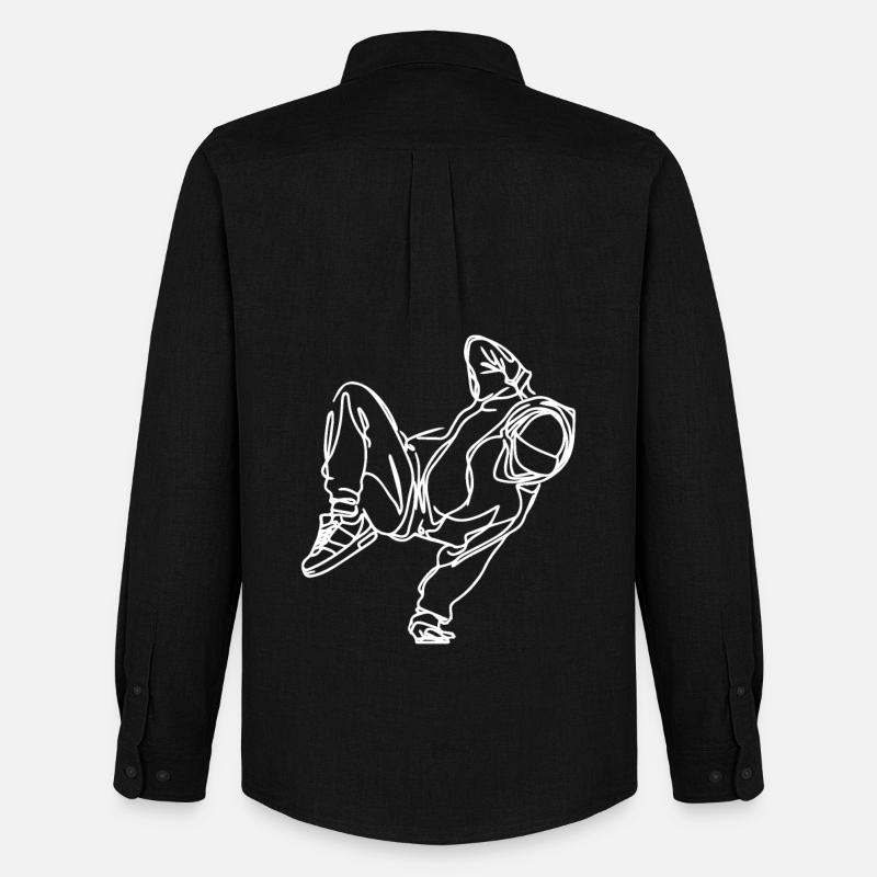 Breakdancer Zeichnung - Männer Oxford Hemd von Stanley/Stella - Schwarz