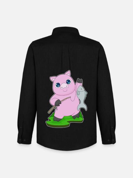 Pêche au poisson pêcheur cochon - Chemise Oxford homme Stanley/Stella - noir