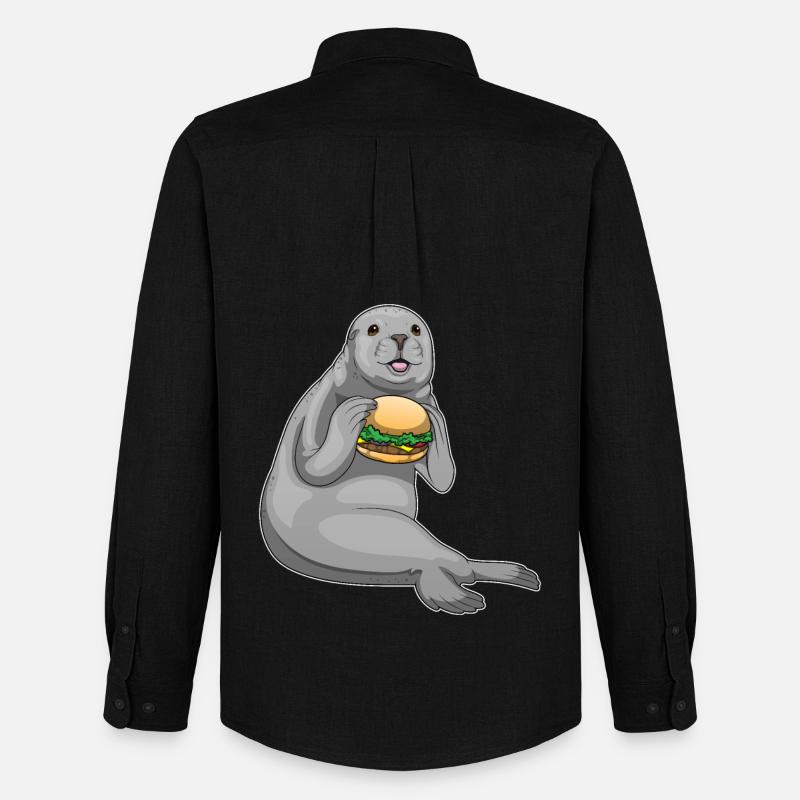 Burger de phoque - Chemise Oxford homme Stanley/Stella - noir