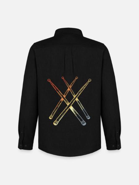 Retro Drumsticks Sketch - Men's Oxford Shirt by Stanley/Stella - black