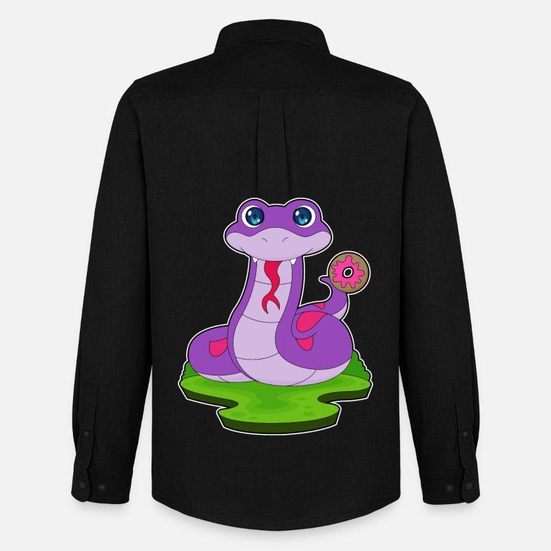 Schlange Donut - Männer Oxford Hemd von Stanley/Stella - Schwarz