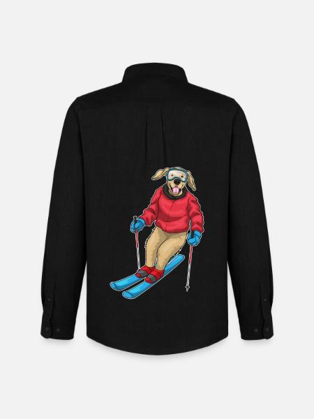 Labrador Skifahrer Ski - Männer Oxford Hemd von Stanley/Stella - Schwarz