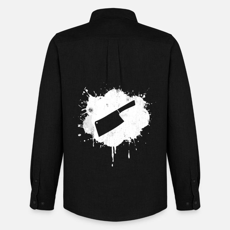 Hackmesser Skizze - Männer Oxford Hemd von Stanley/Stella - Schwarz