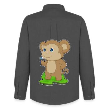 Fléchette de singe - Chemise Oxford homme Stanley/Stella - charbon - Dos - AI Model Male 185 dark (185cm)
