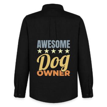 Awesome Dog Owner - Men's Oxford Shirt by Stanley/Stella - black - Back - AI Model Male 185 dark (185cm)