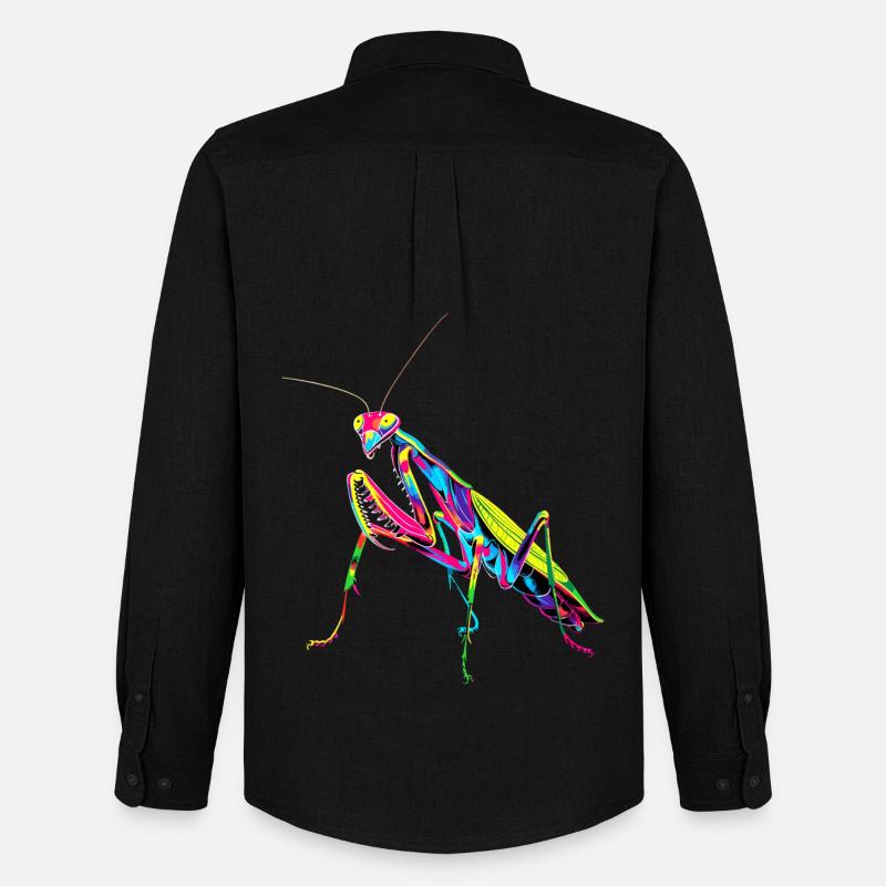 Gottesanbeterin Praying Mantis Liebe Fangschrecken - Männer Oxford Hemd von Stanley/Stella - Schwarz