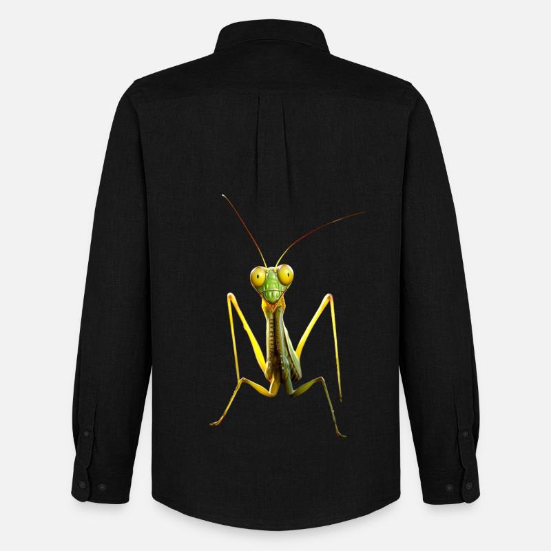 Gottesanbeterin Praying Mantis Liebe Fangschrecken - Männer Oxford Hemd von Stanley/Stella - Schwarz