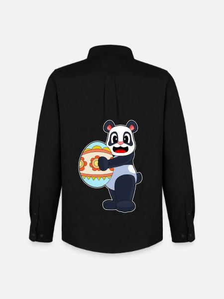 Panda Ostern Osterei - Männer Oxford Hemd von Stanley/Stella - Schwarz