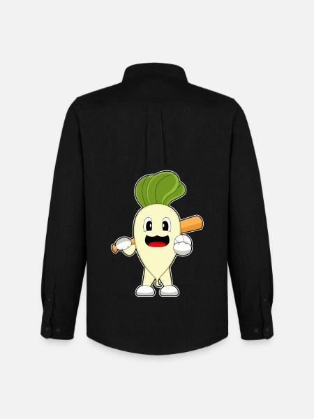 Radish Baseball Baseball Bat - Men's Oxford Shirt by Stanley/Stella - black