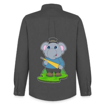 Elephant Umbrella - Men's Oxford Shirt by Stanley/Stella - anthracite - Back - AI Model Male 185 dark (185cm)