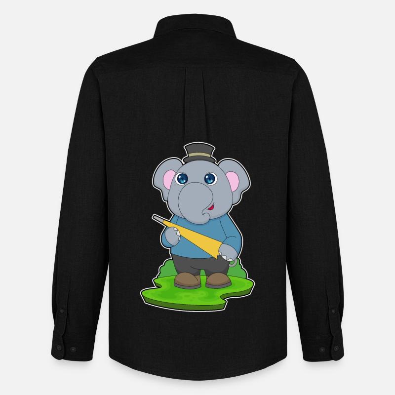 Elefant Regenschirm - Männer Oxford Hemd von Stanley/Stella - Schwarz