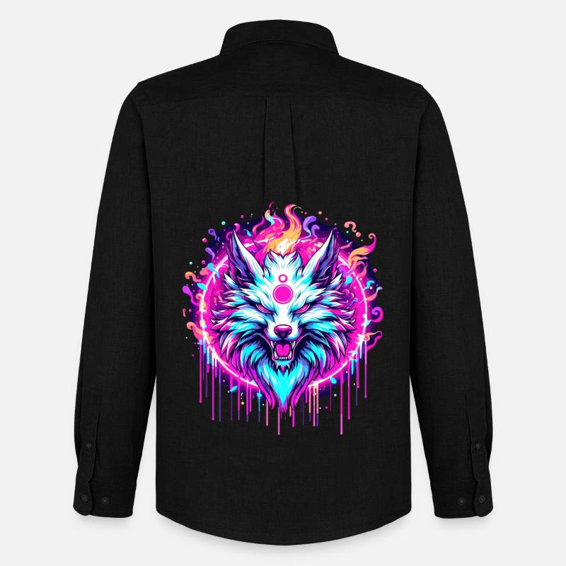 Psychedelischer Fuchs - Männer Oxford Hemd von Stanley/Stella - Schwarz