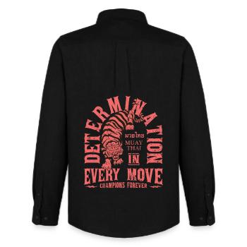 Muay Thai martial arts - Men's Oxford Shirt by Stanley/Stella - black - Back - AI Model Male 185 dark (185cm)