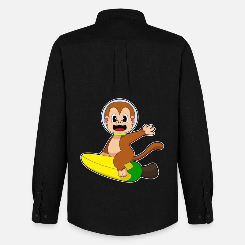 Affe Banane  - Männer Oxford Hemd von Stanley/Stella - Schwarz