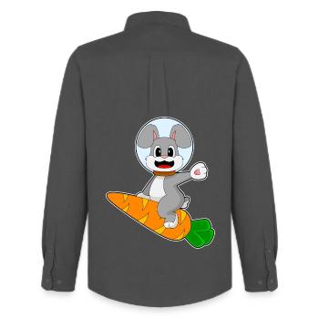 Rabbit Carrot - Men's Oxford Shirt by Stanley/Stella - anthracite - Back - AI Model Male 185 dark (185cm)
