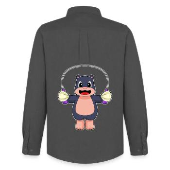 Maulwurf Seilspringen Springseil Fitness - Männer Oxford Hemd von Stanley/Stella - Anthrazit - Hinten - AI Model Male 185 dark (185cm)