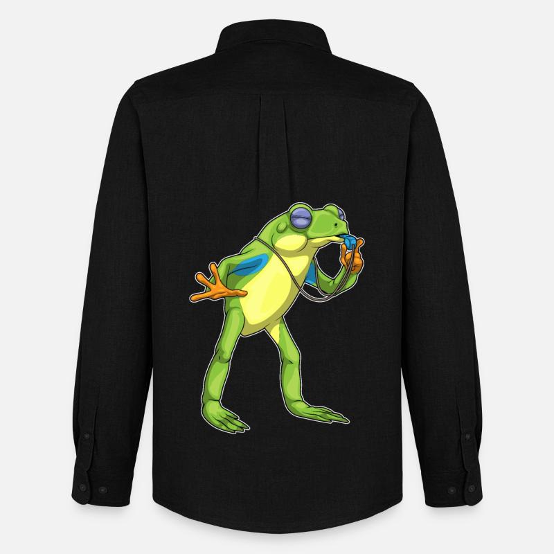 Frog Referee Whistle - Men's Oxford Shirt by Stanley/Stella - black