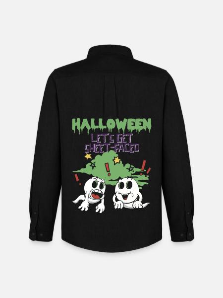 Halloween - Let's get Sheet-Faced - Männer Oxford Hemd von Stanley/Stella - Schwarz