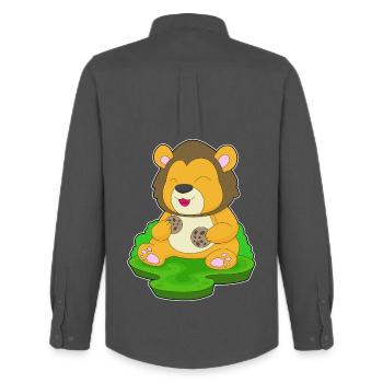 Lion Cookie - Chemise Oxford homme Stanley/Stella - charbon - Dos - AI Model Male 185 dark (185cm)