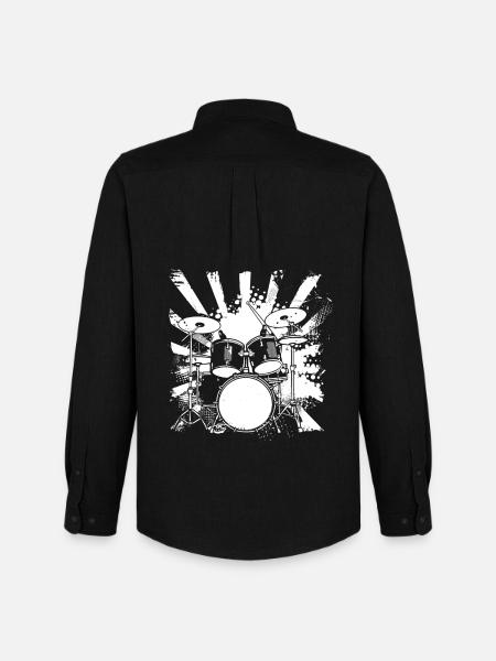 Trapset Drawing - Men's Oxford Shirt by Stanley/Stella - black