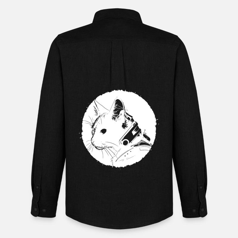 Steampunk Katze - Männer Oxford Hemd von Stanley/Stella - Schwarz