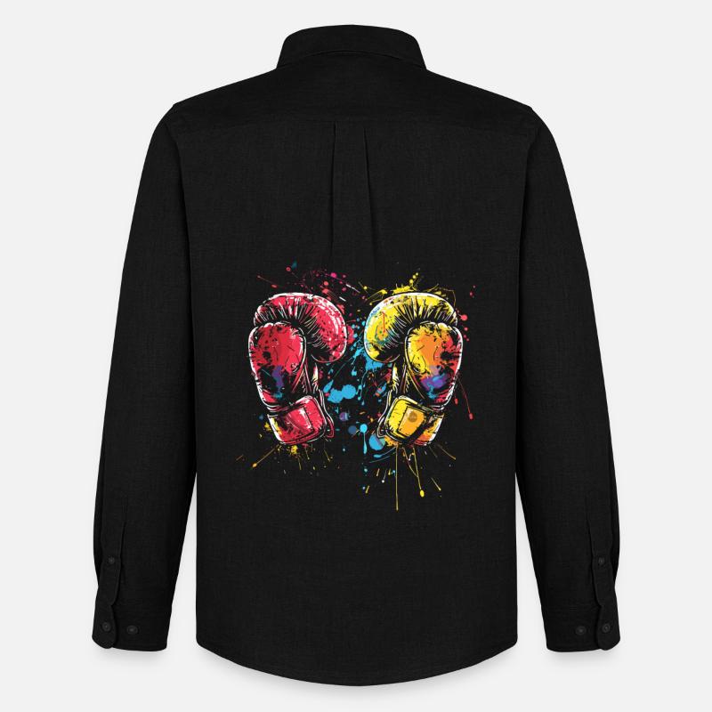Kickboxhandschuhe - Männer Oxford Hemd von Stanley/Stella - Schwarz