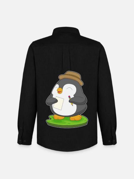 École Penguin Student Pencil - Chemise Oxford homme Stanley/Stella - noir
