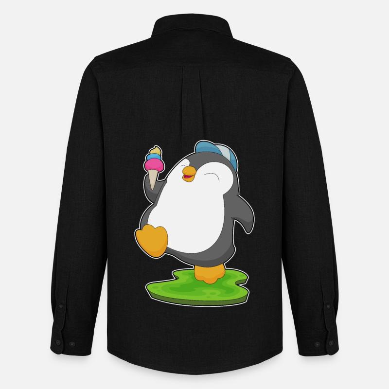 Pinguin Waffeleis - Männer Oxford Hemd von Stanley/Stella - Schwarz
