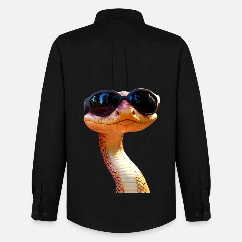 Schlange Python Kobra Mamba Klapperschlange Snake - Männer Oxford Hemd von Stanley/Stella - Schwarz