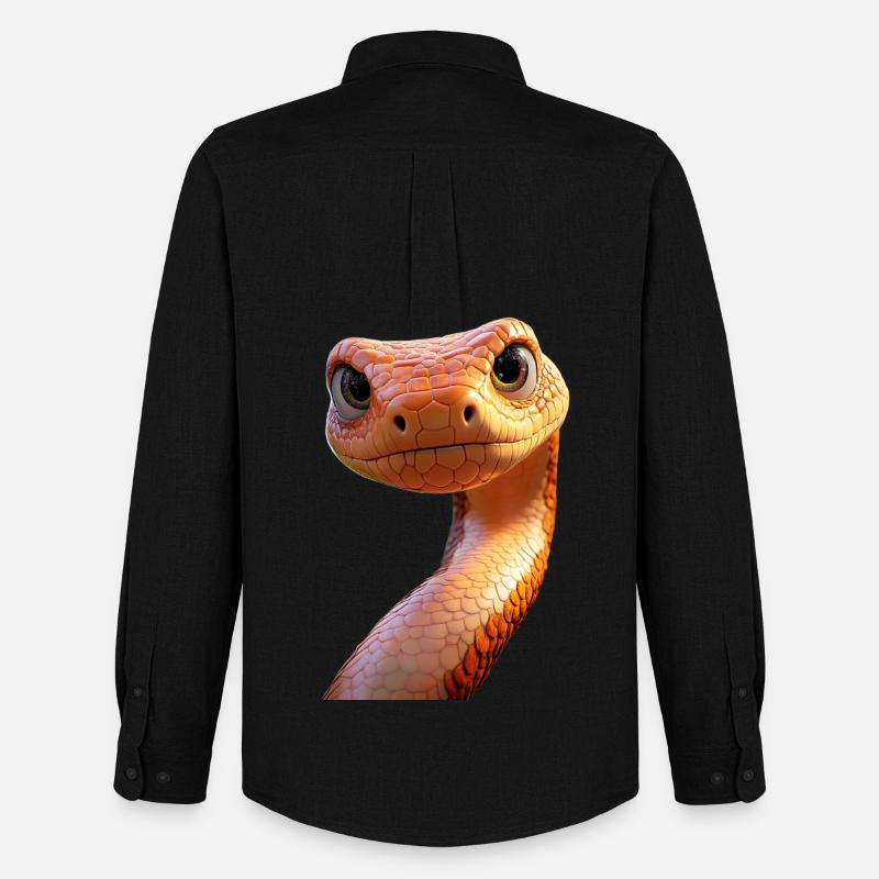 Schlange Python Kobra Mamba Klapperschlange Snake - Männer Oxford Hemd von Stanley/Stella - Schwarz