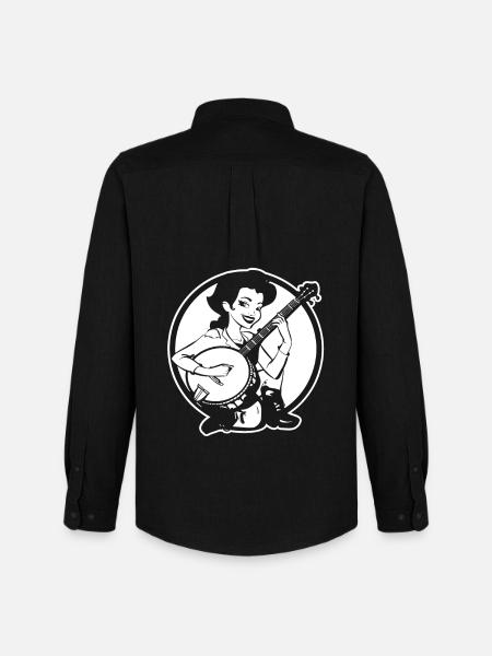 Cartoon Banjo Player - Men's Oxford Shirt by Stanley/Stella - black
