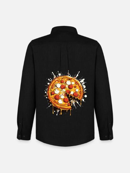 Graphique de pizza - Chemise Oxford homme Stanley/Stella - noir