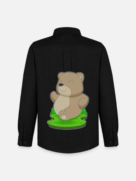 Bear Jogger Jogging Sport - Men's Oxford Shirt by Stanley/Stella - black